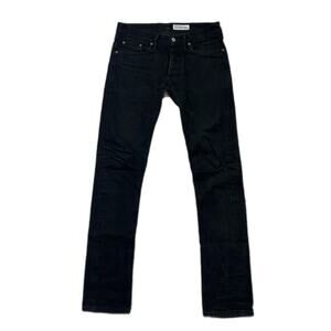 GUSTIN Men's Skinny Leg Selvedge Jeans USA Made Raw Denim 116699 Black 31